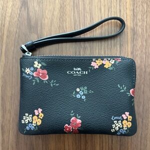 Coach Wildflower Black Wristlet